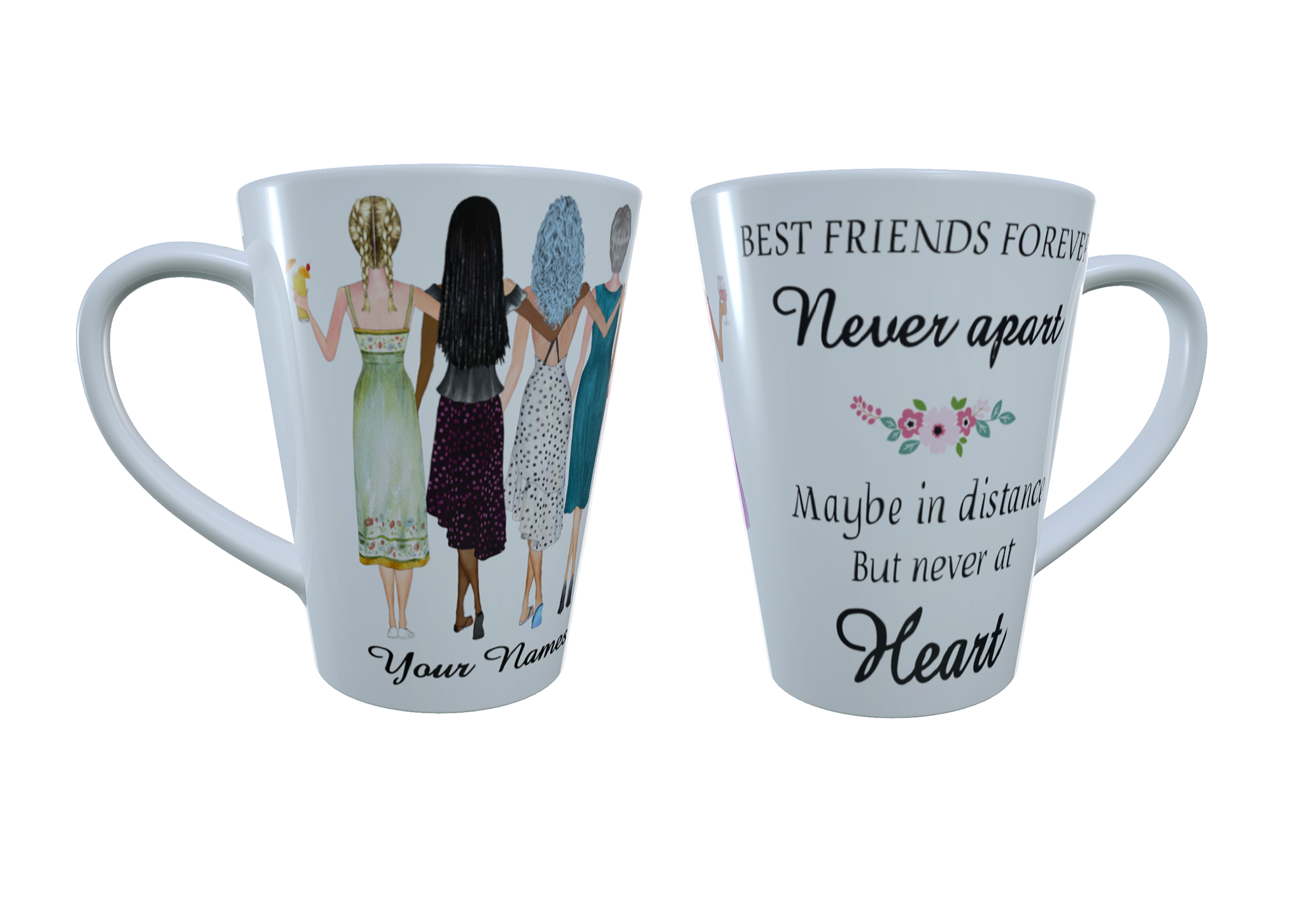 Best Friends Forever Latte Mug, Gift for Best Friend, Latte Mug - Click Image to Close